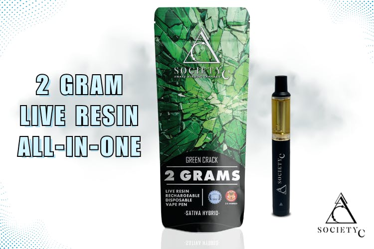 Photograph of product: Society C | Green Crack 2g Live Resin Disposable