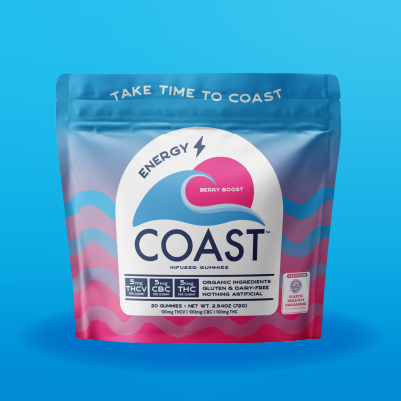 Photograph of product: Gummies |  Berry Boost 1:1 | 100mg | 20pk | Coast