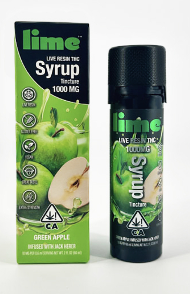 Photograph of product: Lime - Green Apple 1000mg Live Resin TH-oui Syrup Tincture