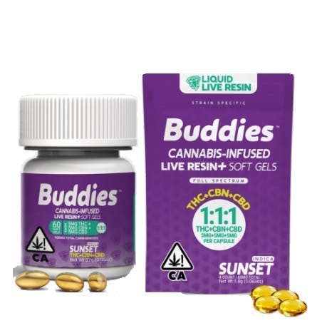 Photograph of product: TH-oui/CBN/CBD 1:1:1 Sunset Gel Capsules - 60 ct