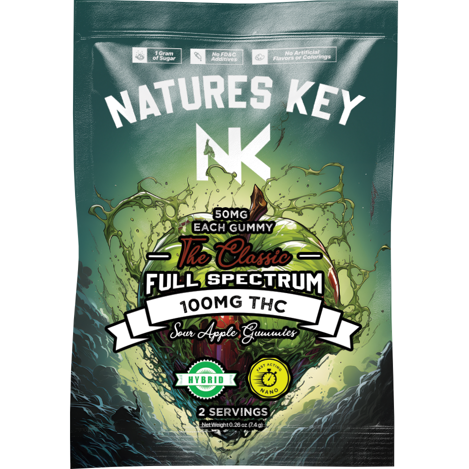 Photograph of product: Nature's Key | Singles | Green Apple | Hybrid | 100mg