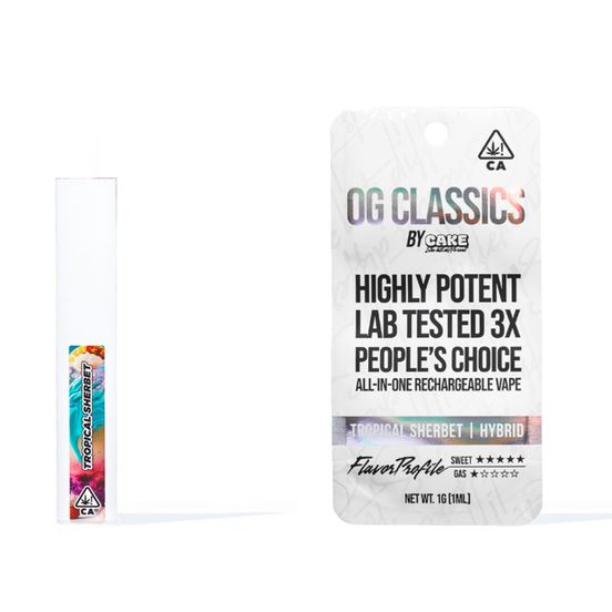Photograph of product: Cake AIO Vape OG Classics Tropical Sherbet 1g - 