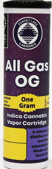 Photograph of product: All Gas OG Vapor Cartridge