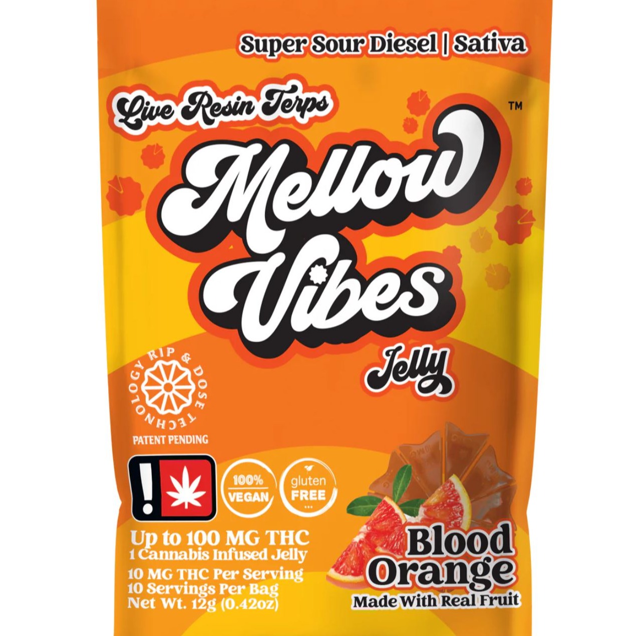 Photograph of product: MV Blood Orange 100mg TH-oui Scored Gummy