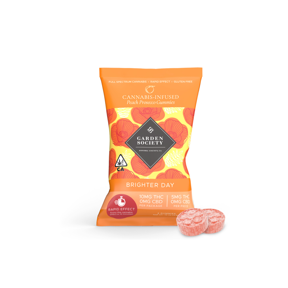 Photograph of product: Peach Prosecco Brighter Day Gummies 2 Count