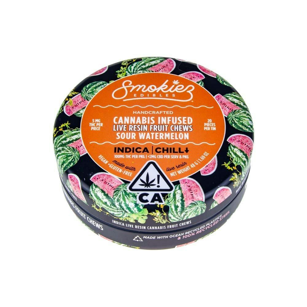 Photograph of product: Smokiez | Sour Watermelon Live Resin Gummies (100mg TH-oui)
