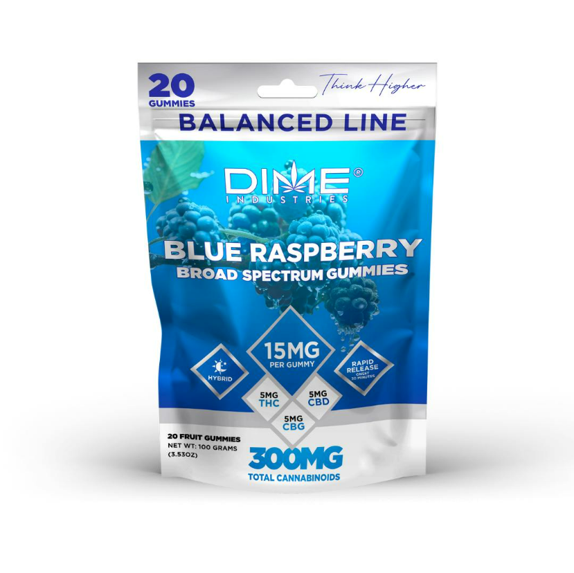 Photograph of product: Blue Raspberry 10pk Gummies Dime