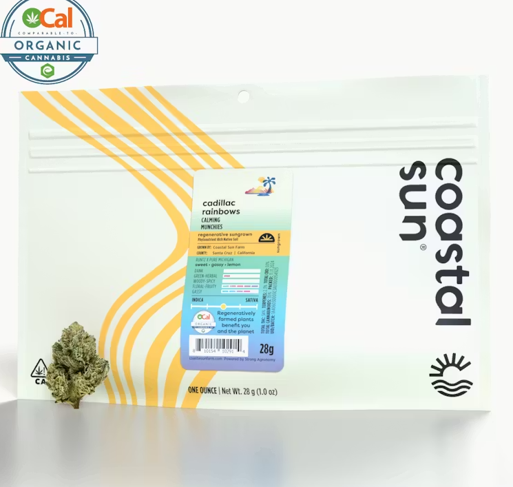 Photograph of product: Coastal Sun Cadillac Rainbows Hybrid Sungrown Flower 28g