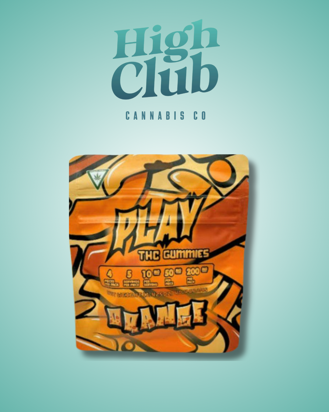 Photograph of product: Play - Orange Gummies - 200MG - 4pc