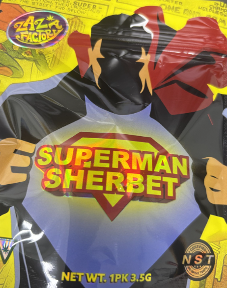 Photograph of product: ZAZA FACTORY - SUPERMAN SHERBET - 3.5g