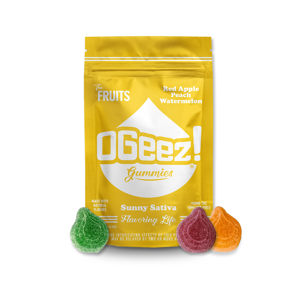 Photograph of product: OGeez The Fruits - Sunny Oui'd 100mg 10pk