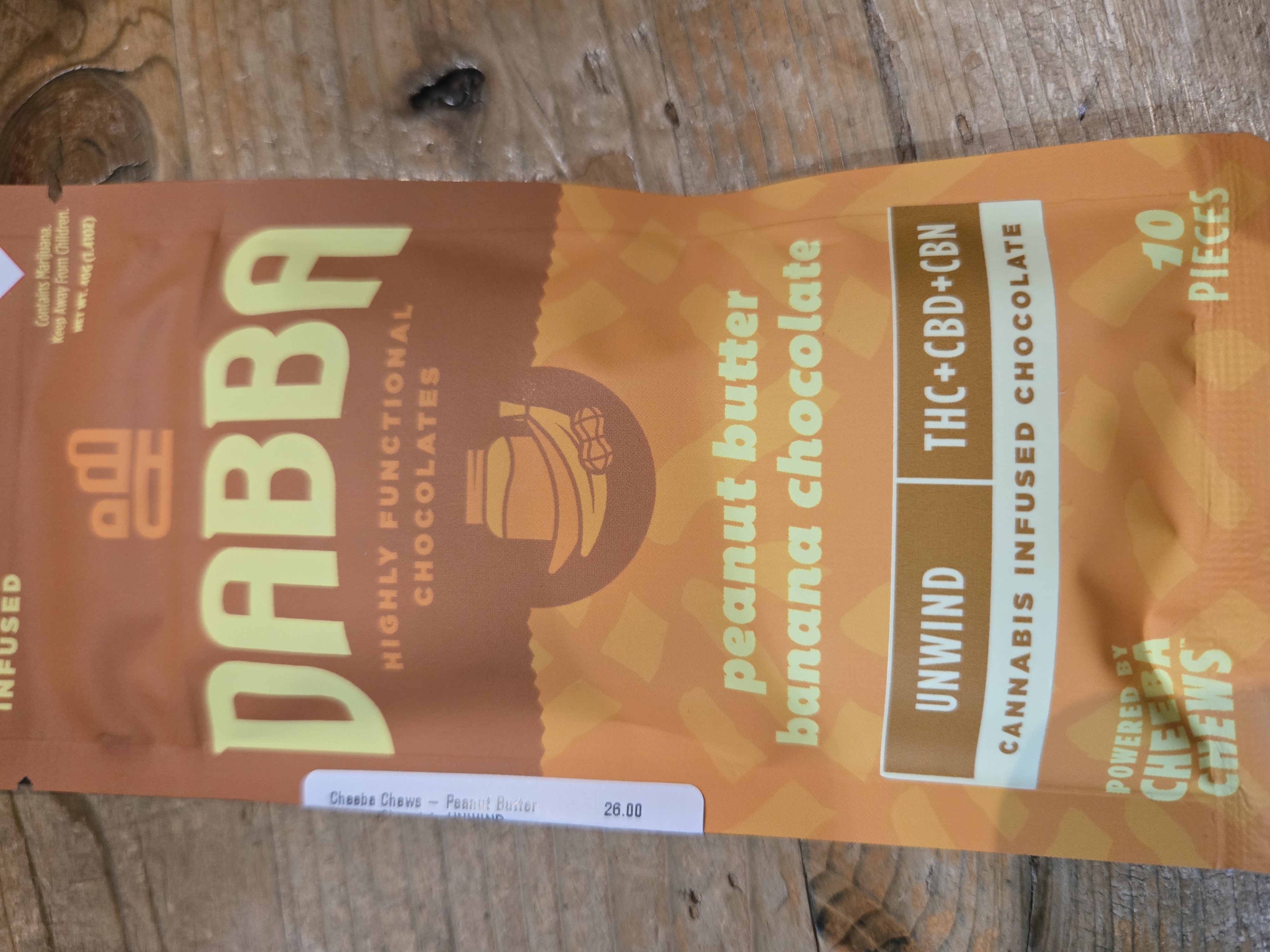 Photograph of product: Cheeba Chews - Peanut Butter Banana Chocolate UNWIND