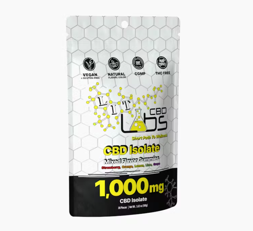 Photograph of product: Lit Labs | Mixed Flavor | 1000mg CBD Isolate Gummies | REC