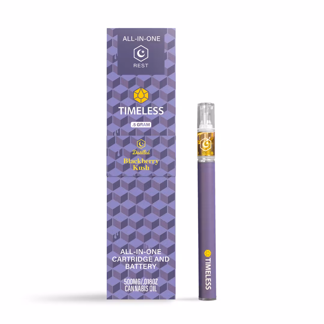 Photograph of product: 0.5g | Disposable Vape | Blackberry Kush (Rest)