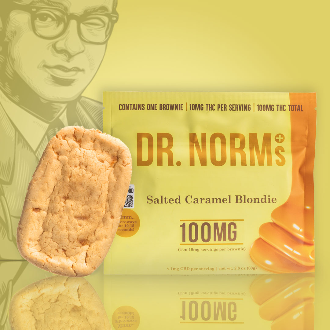 Photograph of product: Dr. Norm's Salted Caramel 100mg Blondie