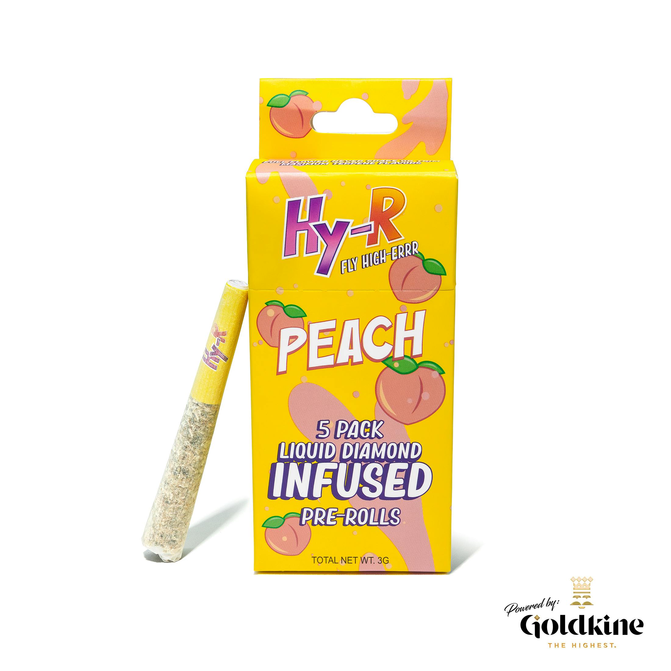 Photograph of product: Hy-R - Peach - (5x.6g) Infused Pre-Rolls