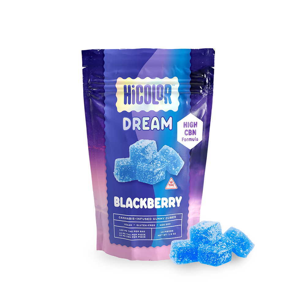 Photograph of product: Dream Blackberry 1:1 10mg (10ct) - HiColor Gummies