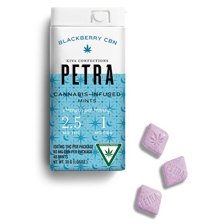 Photograph of product: Petra Mints Blackberry 100mg TH-oui | 40mg CBN