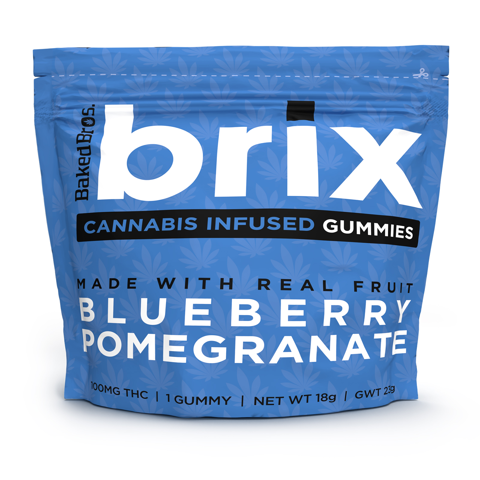 Photograph of Product: Baked Bros Brix Gummies - Blueberry Pomegranate (H) (100mg)