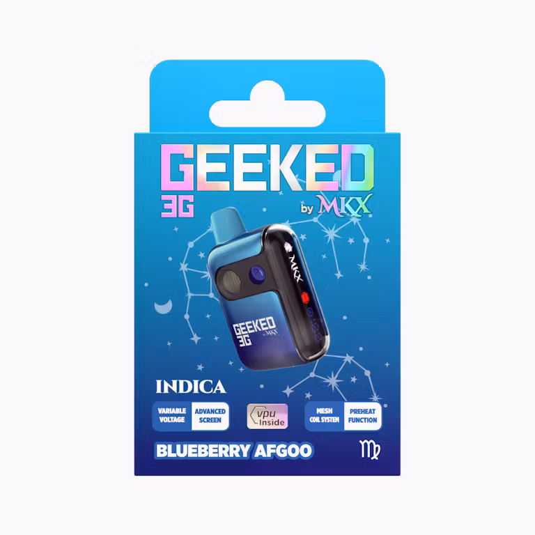 Photograph of product: Geeked By MKX - Disposable Vape - (3g) - Oui'd - **BLUE AFGOO** (2/$55)