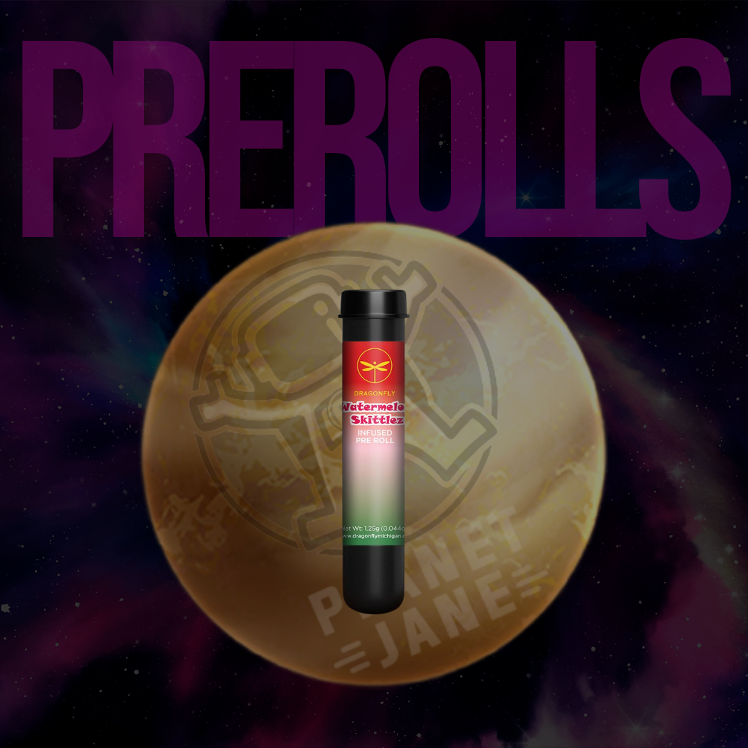 Photograph of product: Dragonfly - 1.25g Infused Preroll - Watermelon Skittlez