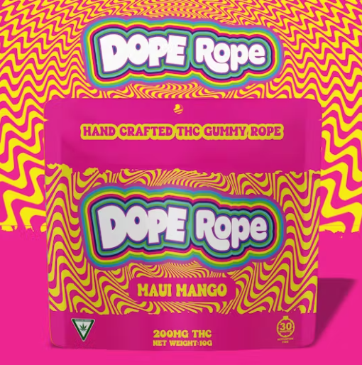 Photograph of product: Dope Rope - Maui Mango - Gummies - 200mg - Hybrid