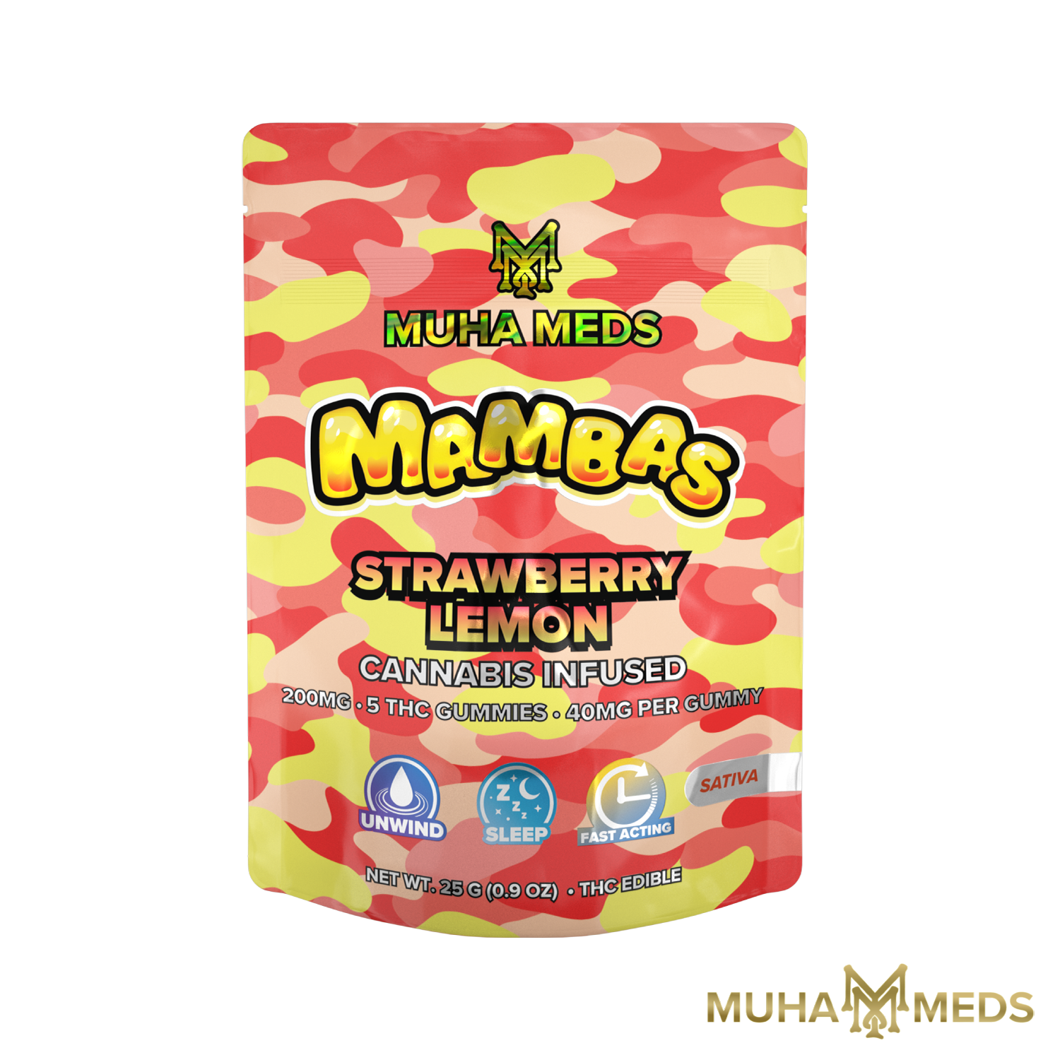 Photograph of product: Mambas Strawberry Lemon Gummies - 200mg