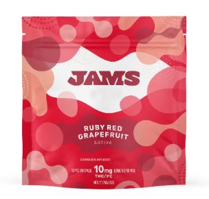Photograph of product: JAMS Ruby Red Grapefruit Jellies (S) 10 x 10mg