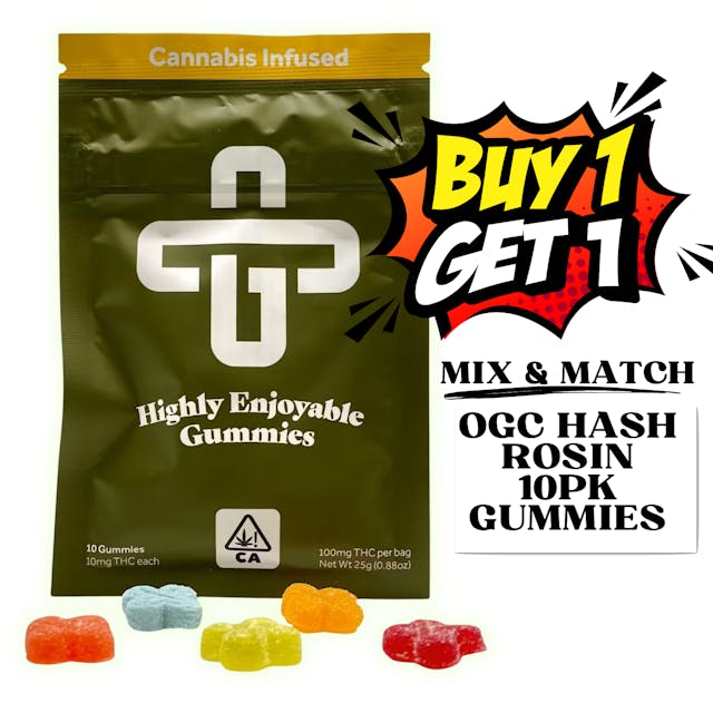 Photograph of product: Northern Lightsau chocolat Rosin Infused Mixed Fruit Gummies 100mg 10pk - 