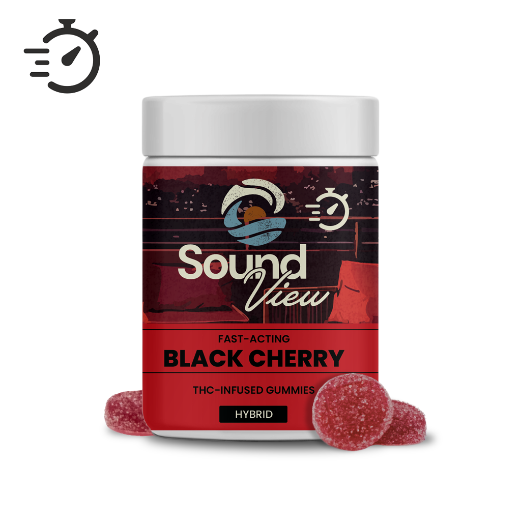 Photograph of product: Fast-Acting Black Cherry Gummies T4.87 20pk (8-00089)