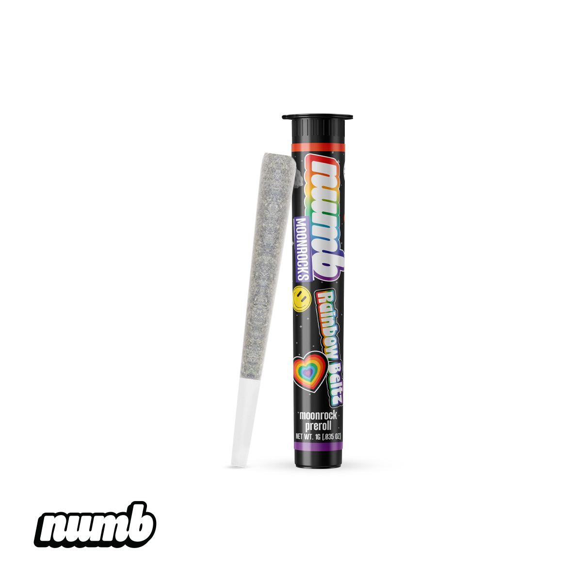 Photograph of product: Numb | Rainbow Beltz Moonrock Infused Preroll