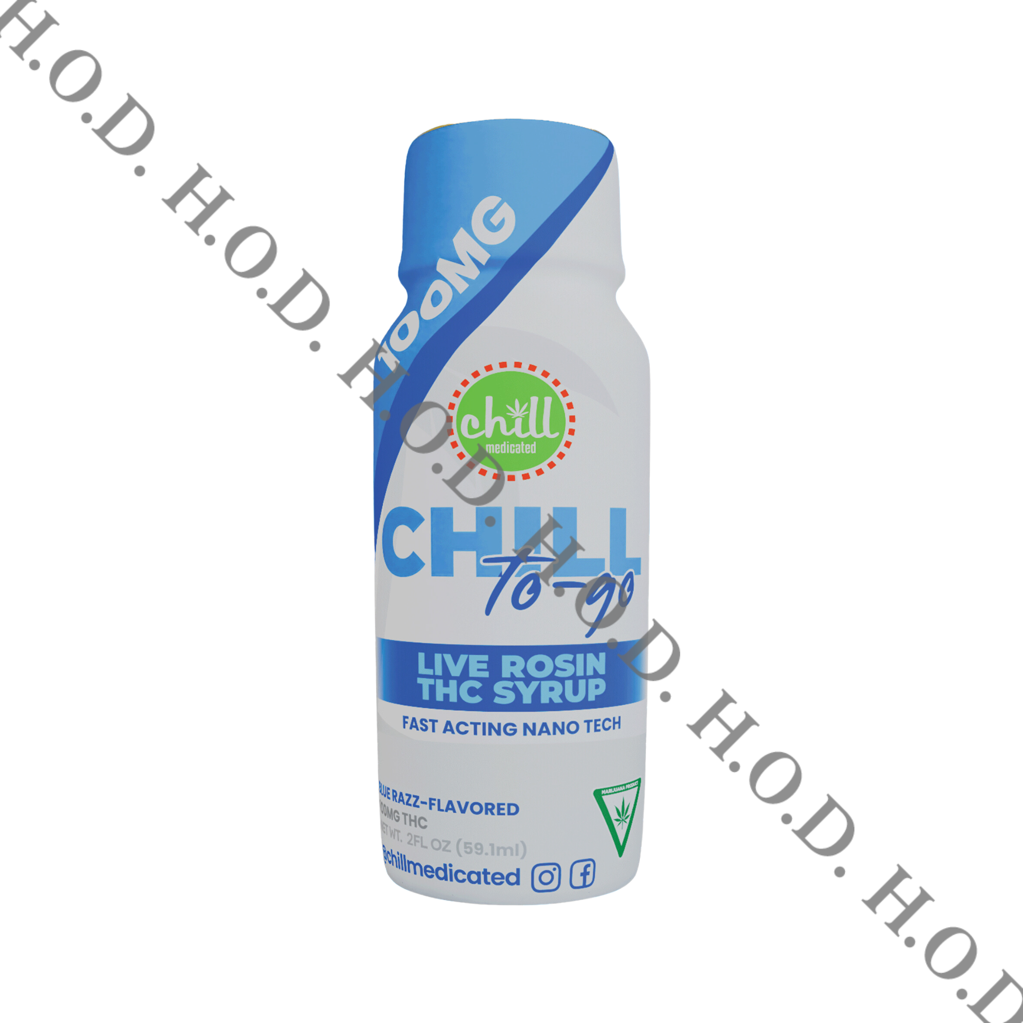 Photograph of product: Chill Medicated To-Go Blue Razz Live Rosin TH-oui Syrup 100mg