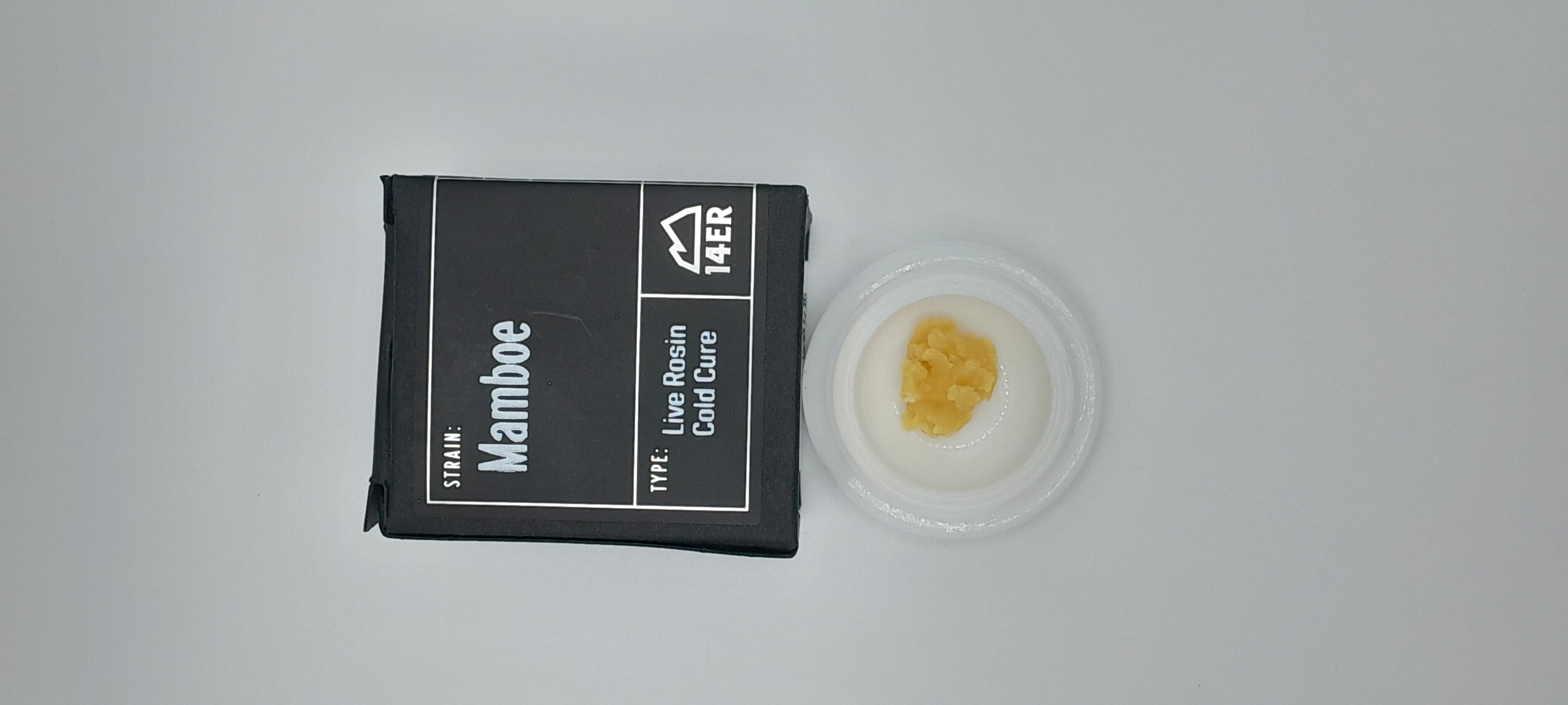 Photograph of product: MAMBOE LIVE ROSIN - COLD CURE - (1G)