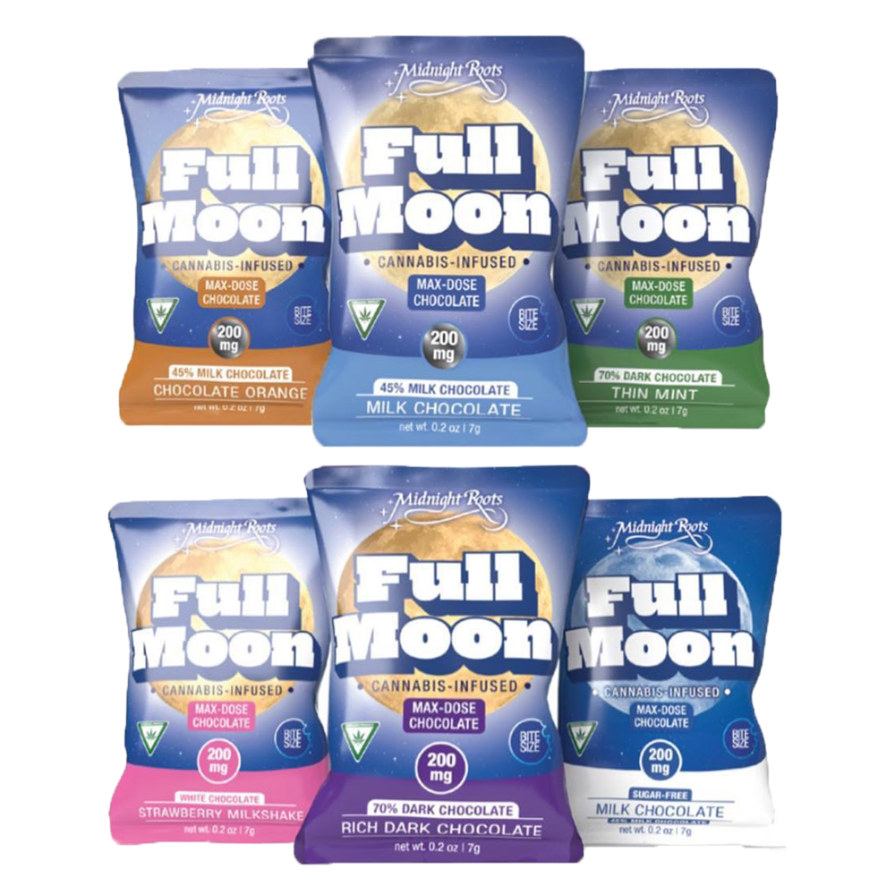 Photograph of product: Midnight Roots - 200mg Full Moon - Milk Chocolate Sugar Free