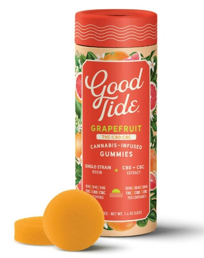Photograph of product: *Promo* Good Tide | Grapefruit Gummies 1:1:1 (TH-oui:CBD:CBC) | 100mg TH-oui/100mg CBD/100mg CBC
