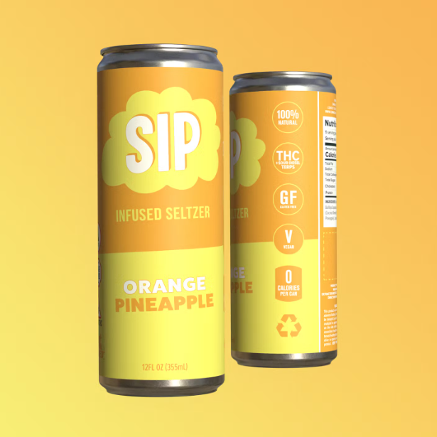 Photograph of product: SIP Orange Pineapple Seltzer | 12 fl oz | 5mg