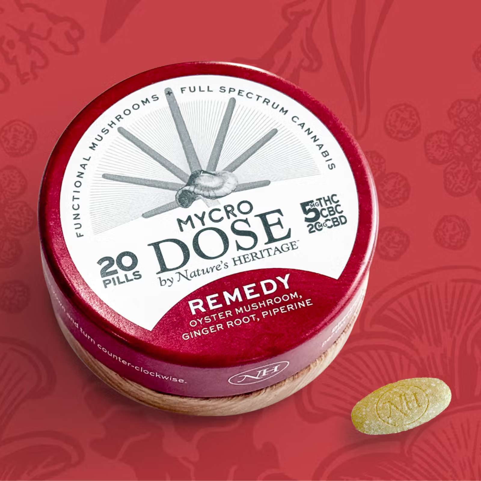 Photograph of product: Remedy MycroDose Pills 1:1:20 TH-oui:CBC:CBD