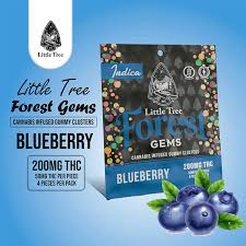 Photograph of product: Little Tree Forest Gems Blueberry Gummy Clusters 200mg