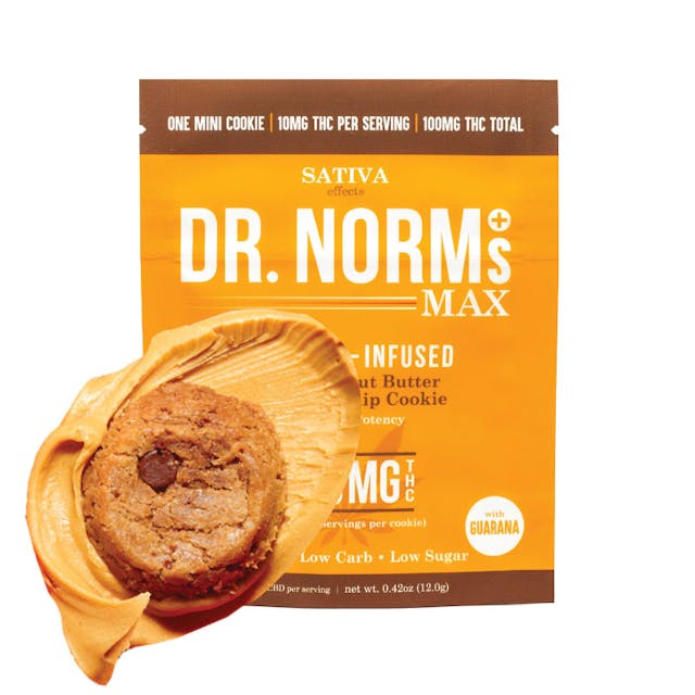 Photograph of product: 100MG Mini Cookie MAX Peanut Butter Chocolate Chip (Vegan) - Peanut Butter Chocolate Chip (VEGAN)