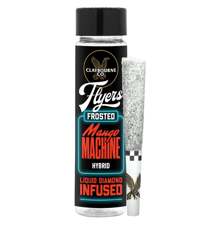 Photograph of product: Claybourne Co Flyers Frosted Mango Machine Hybrid Infused Preroll 2pk 1g