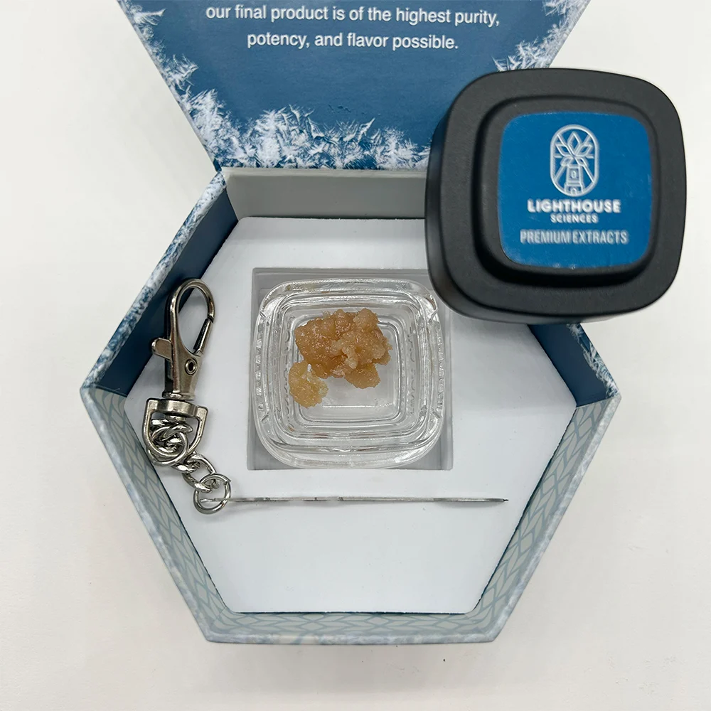 Photograph of product: Lighthouse Sciences | 0.84g | Concentrates | Live Sugar | Rainbow Sherbet x PUDC