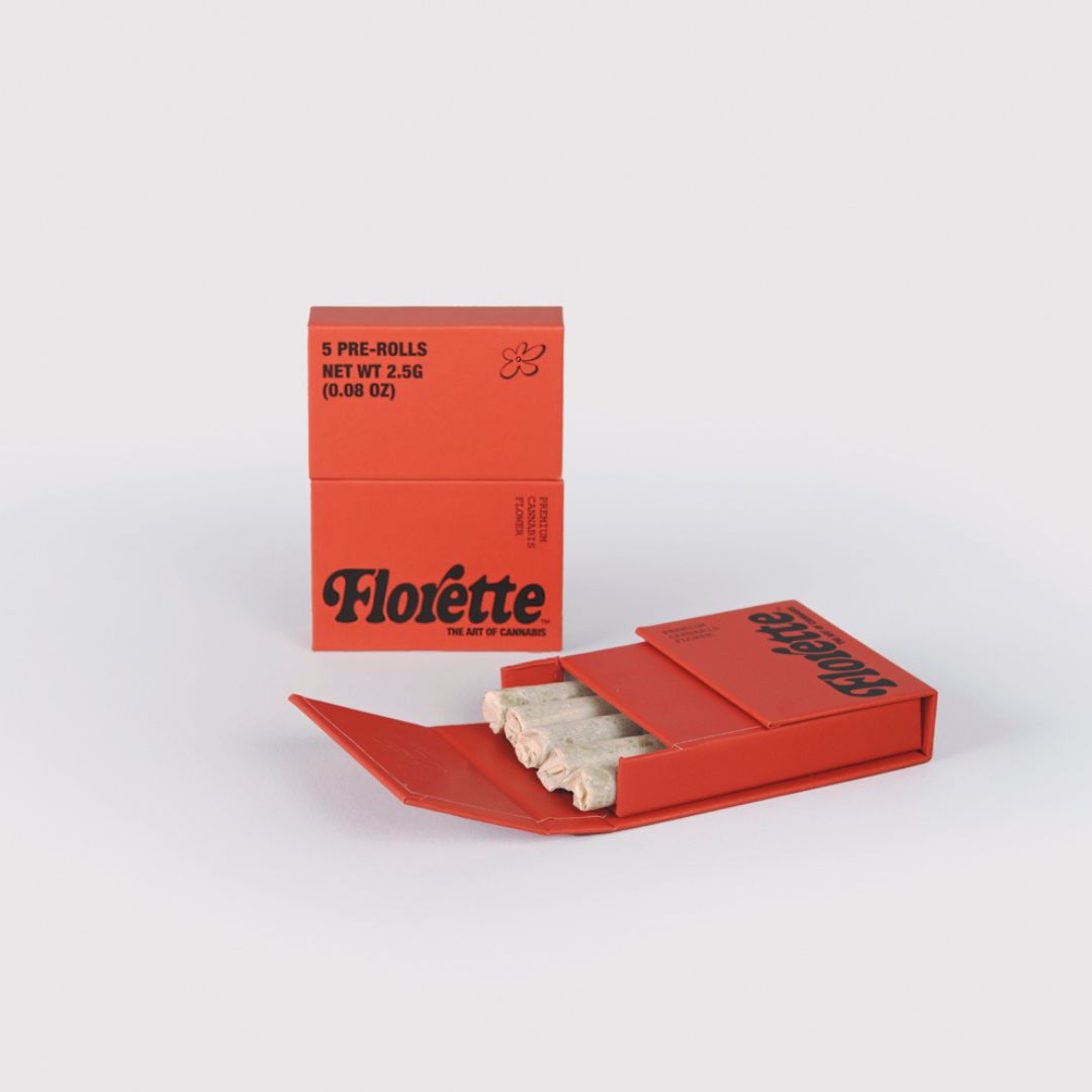 Photograph of product: Florette- Pre-Roll .35 - 5 Pack (1.75g) -ALBANY SOUR DIESEL