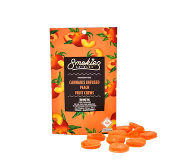 Photograph of product: Smokiez 100mg Gummies Sweet Peach Oui'd