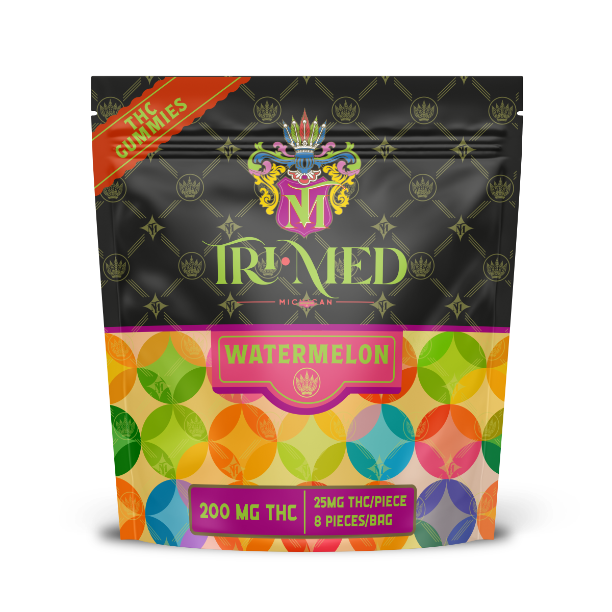 Photograph of product: TRI-MED - WATERMELON GUMMIES - 200MG