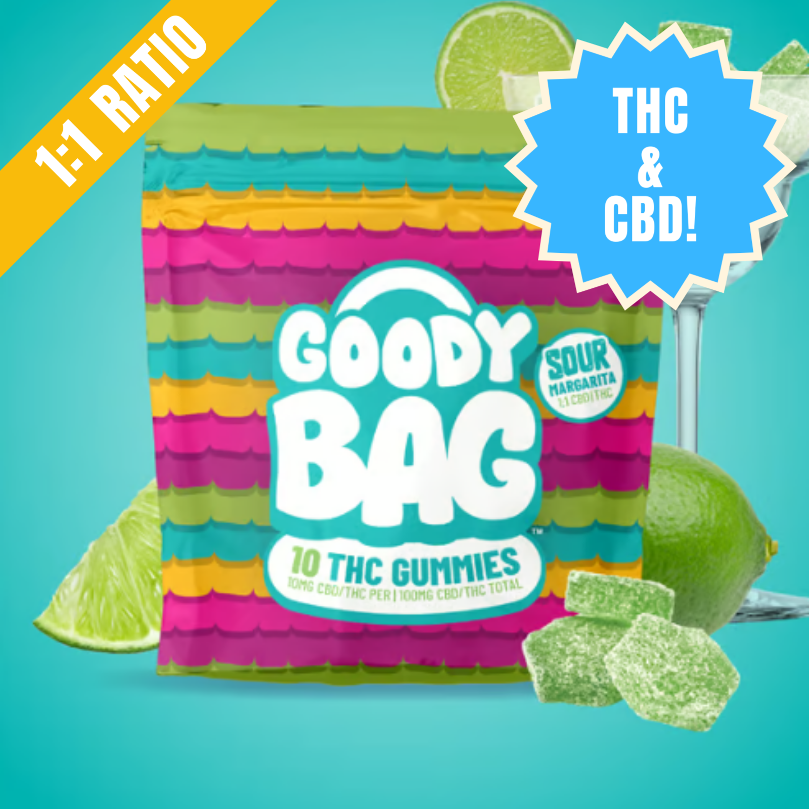 Photograph of product: MARGARITA GUMMIES | 5PK | 100MG