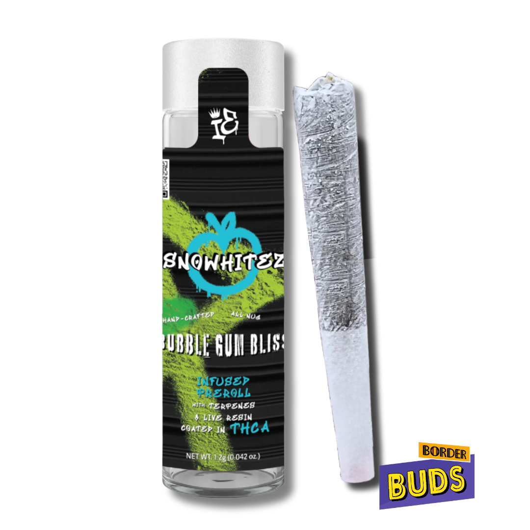 Photograph of product: Bubble Gum Bliss | SnoWhitez | 1.2g | Infused Pre-Roll