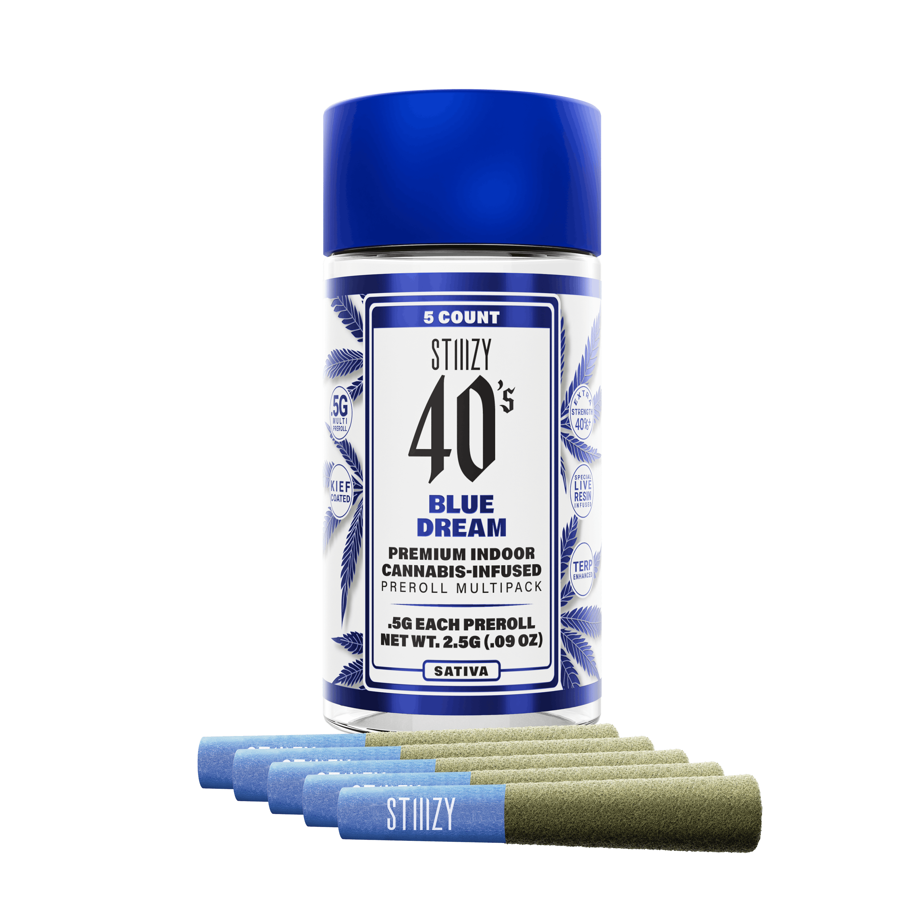 Photograph of product: Stiiizy - 5 Pack Infused Prerolls - Blue Dream