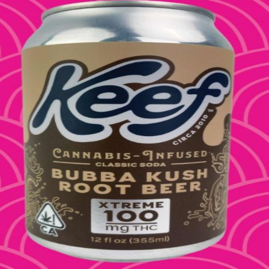 Photograph of product: [Keef] TH-oui Can Soda - 100mg - Bubba Kush Root Beer (H) - 