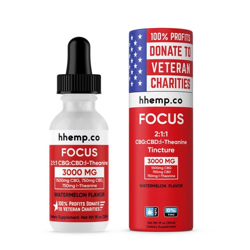 Photograph of product: HHemp.co Tincture Focus 3000mg CBG:CBD:L-Theanine