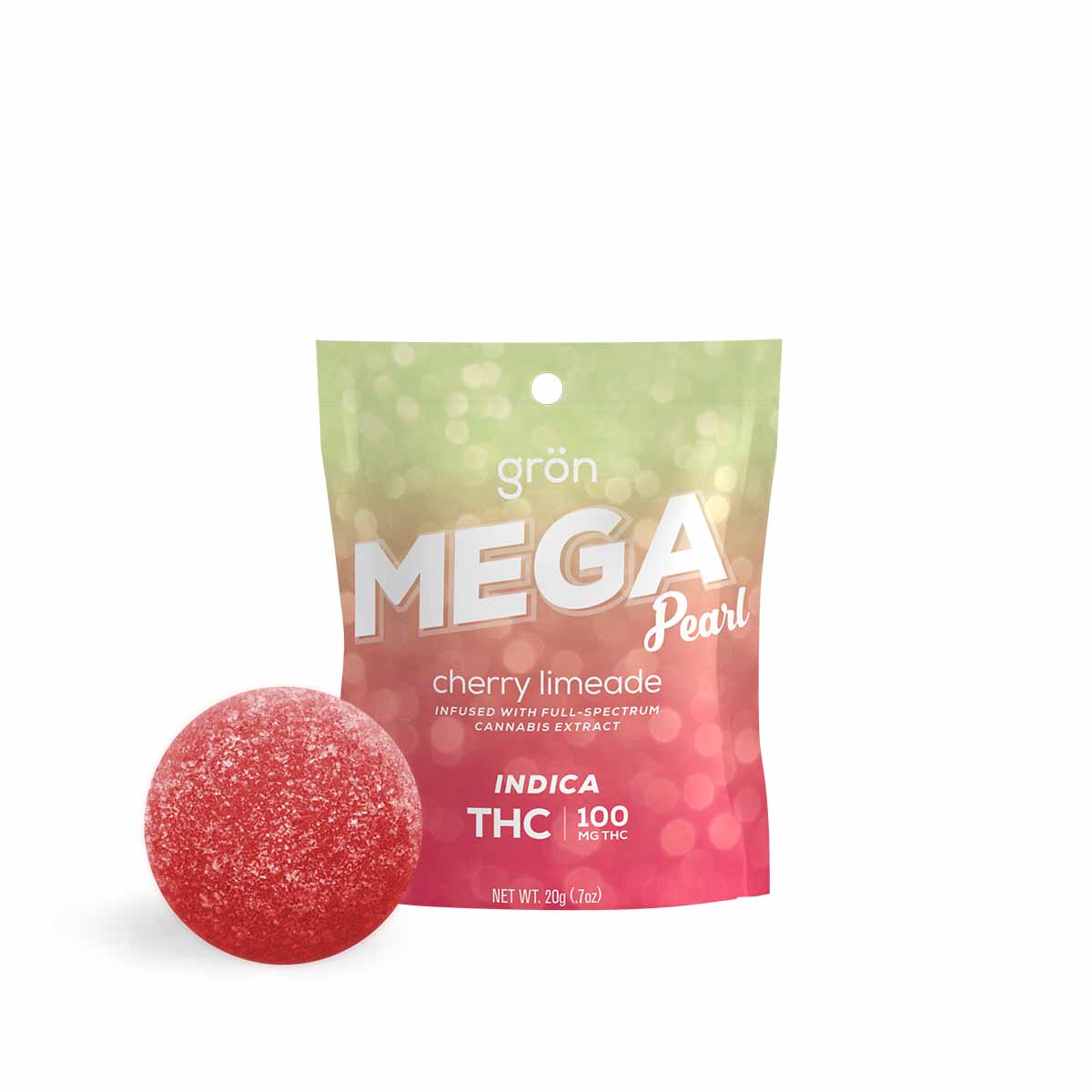 Photograph of product: Gron Cherry Limeade Mega Pearl 100 MG
